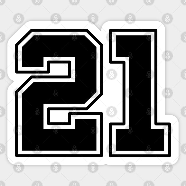 21 Number Sticker by RetroDesign